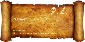 Pummer Lipót névjegykártya